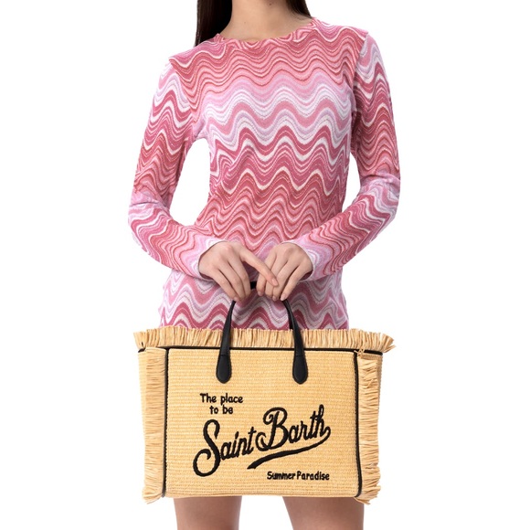 Saint Barth Embroidered Beige Straw Tote Bag - New! - *CELEBRITY FAV* - Picture 4 of 4